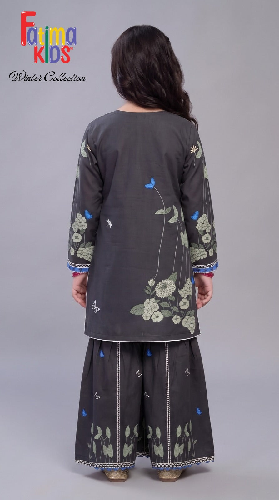 FATIMA KIDS 2 Piece Digital Printed China Linen Suit for Girls