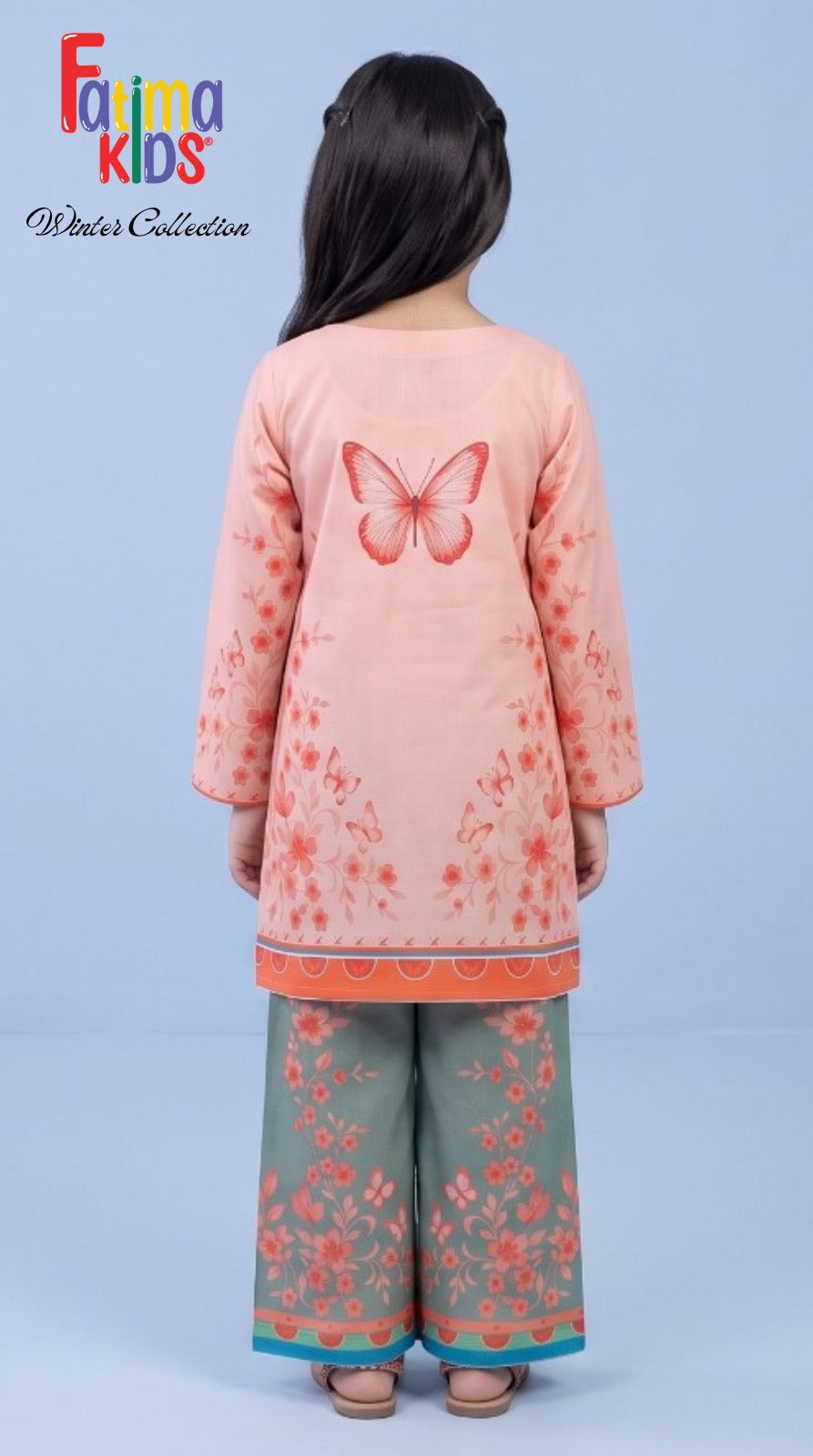 FATIMA KIDS 2 Piece Digital Printed China Linen Suit for Girls