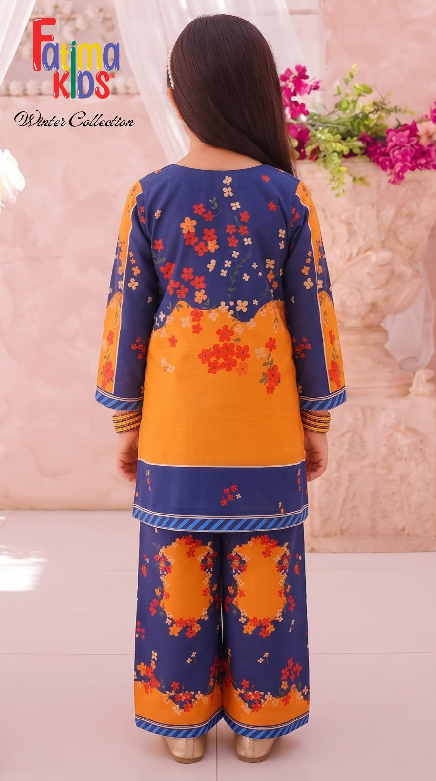 FATIMA KIDS 2 Piece Digital Printed China Linen Suit for Girls