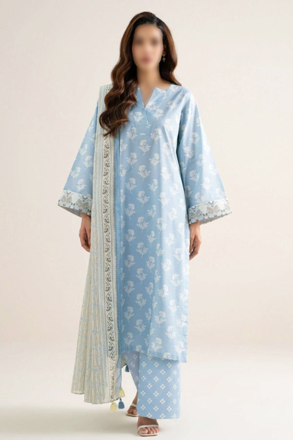 SAPPHIRE printed Karandi 3 piece unstitched suit with shirt, dupatta and trouser