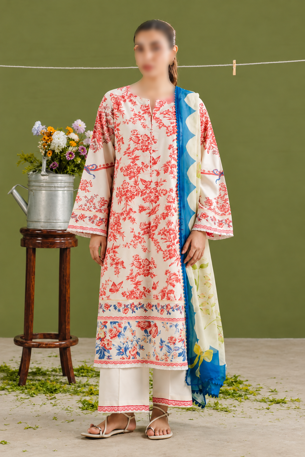 COCO by Zara Shahjahan Avena-3B printed Khaddar 3 piece unstitched suit for women