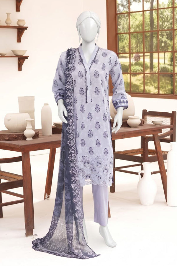 ZESH digital printed embroidered lawn 3 piece suit for women