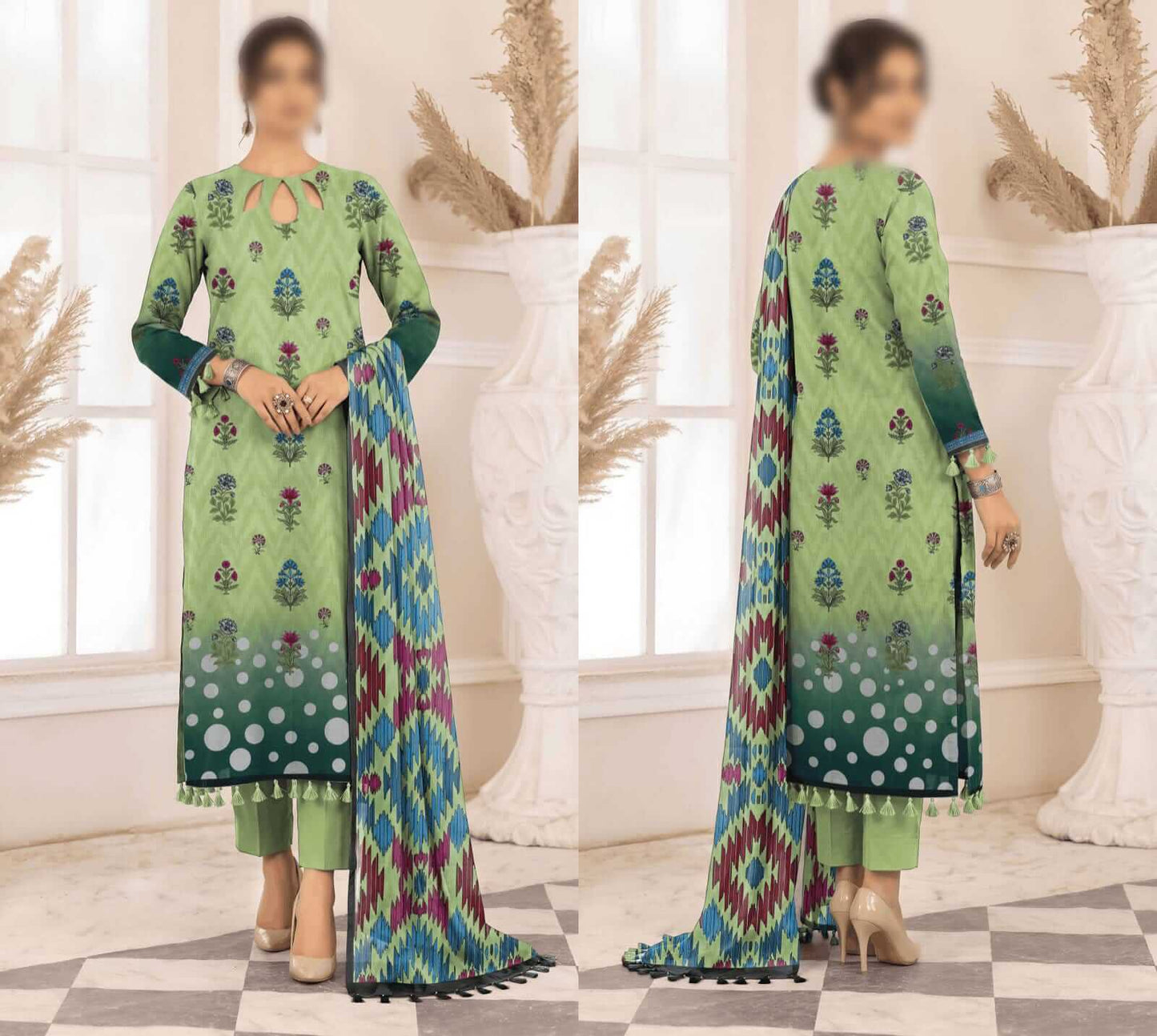 Bismil By Emirah Unstitched Printed Lawn 3pc Suit