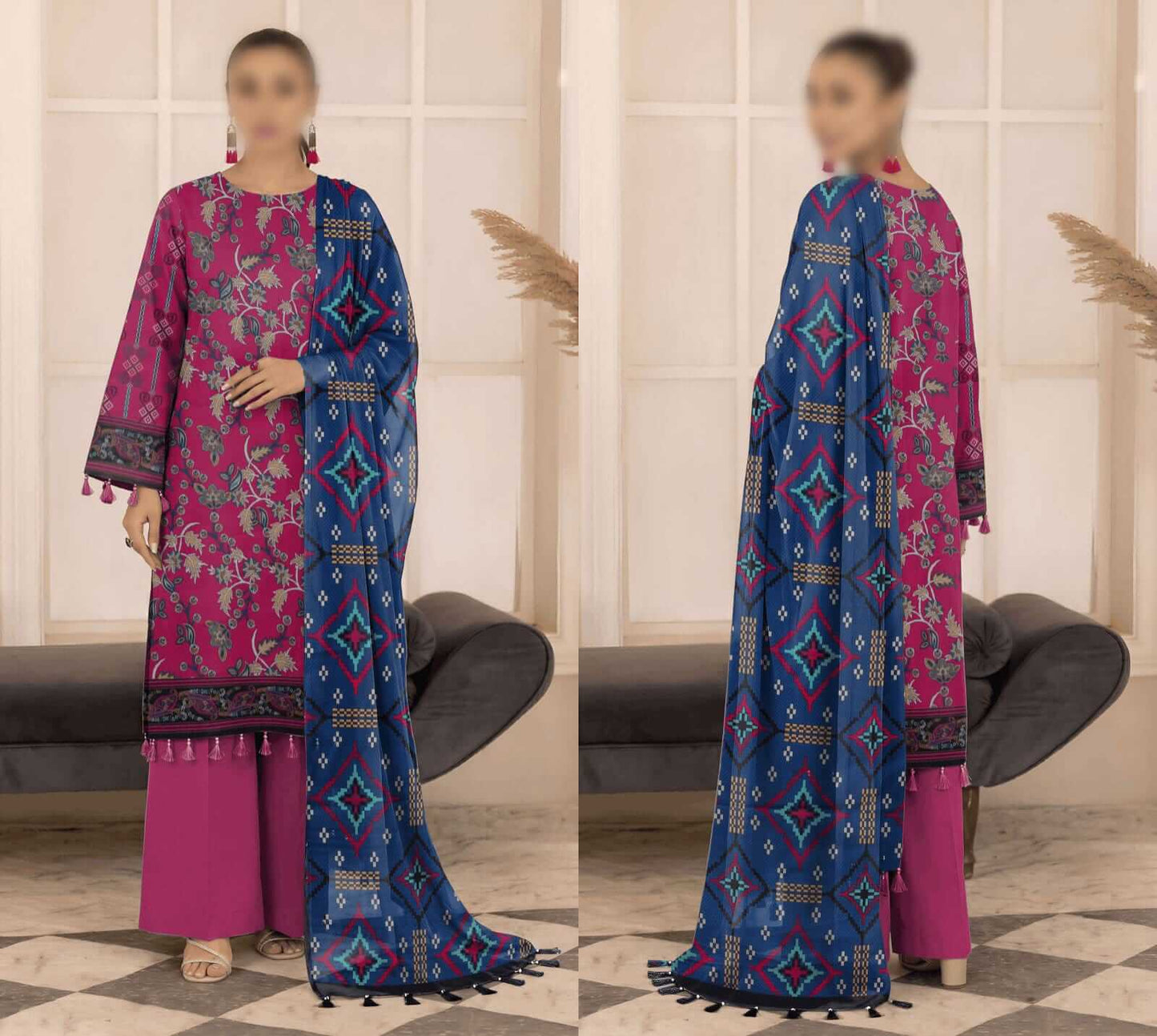 Bismil By Emirah Unstitched Printed Lawn 3pc Suit