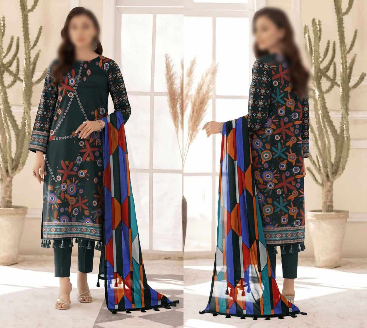 Bismil By Emirah Unstitched Printed Lawn 3pc Suit