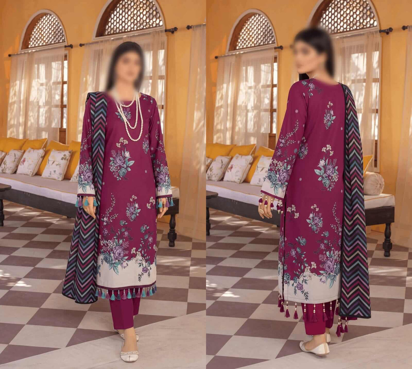Bismil By Emirah Unstitched Printed Lawn 3pc Suit
