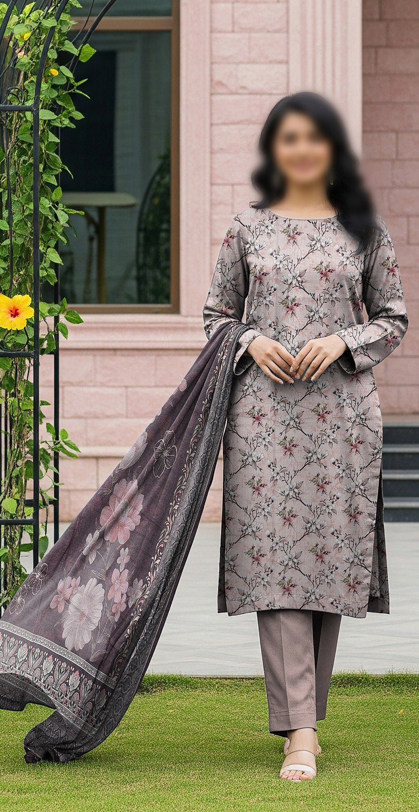 GUL AHMED Unstitched Printed Lawn 3pc Suit