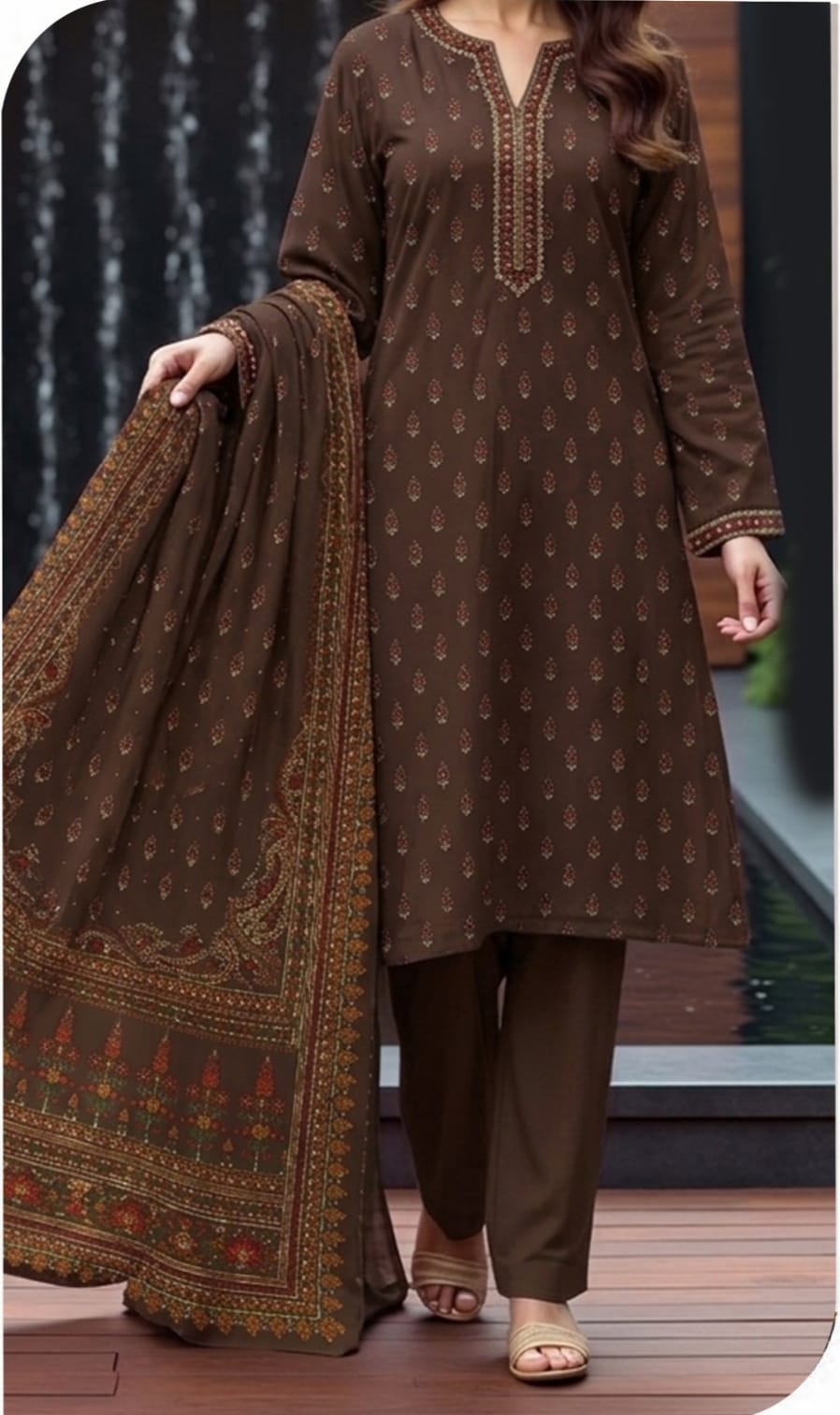SAYA Unstitched Printed Lawn 3pc Suit