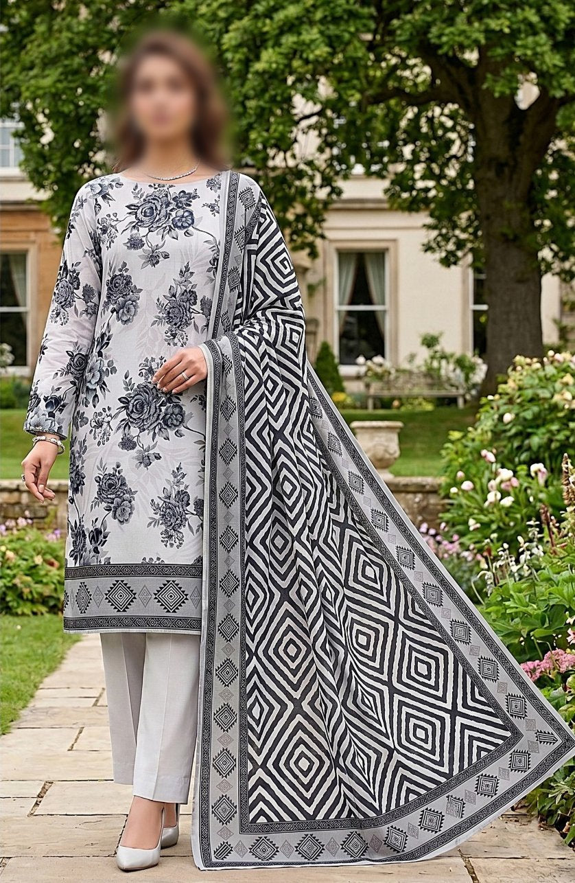 SAPPHIRE Unstitched Printed Lawn 3pc Suit