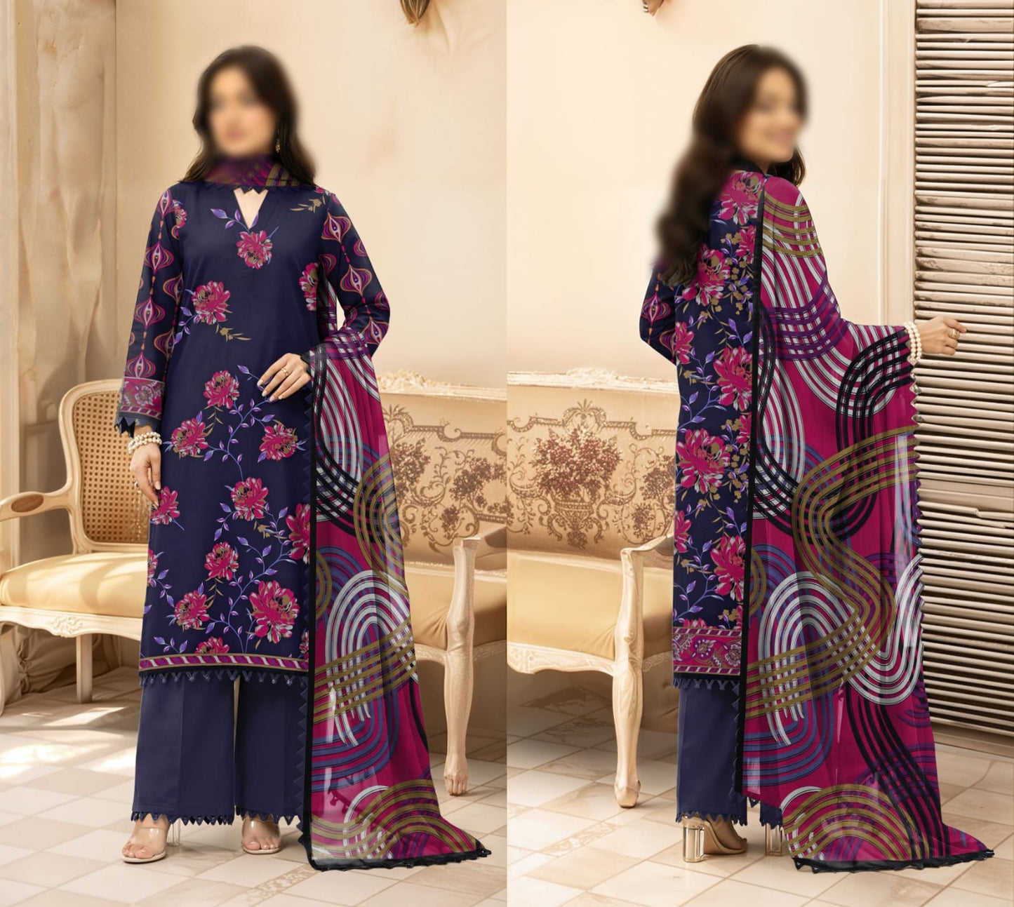 Bismil by Emirah V-28 Unstitched Printed Lawn 3pc Suit