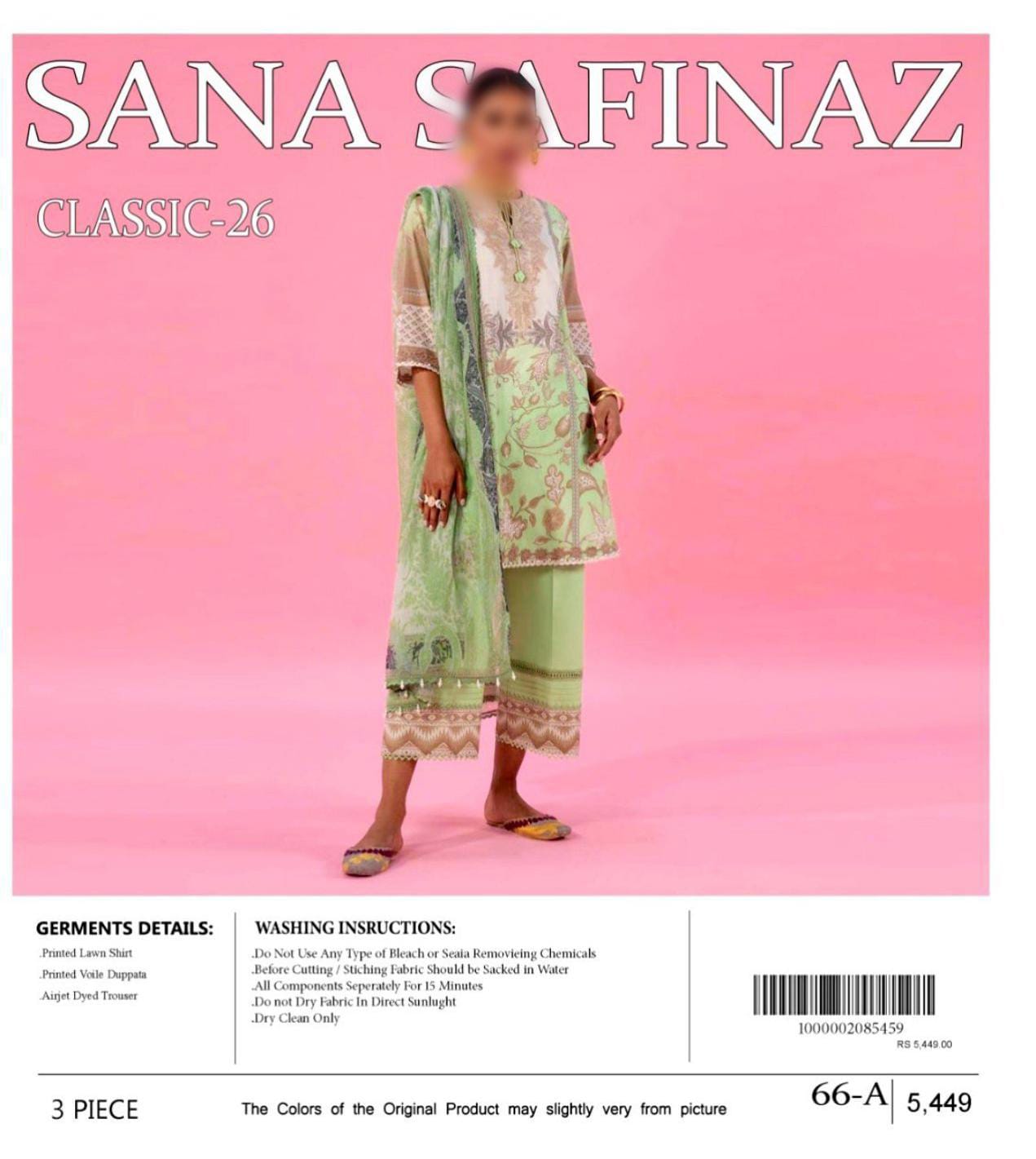 Sana Safinaz Unstitched Printed Lawn 3pc Suit