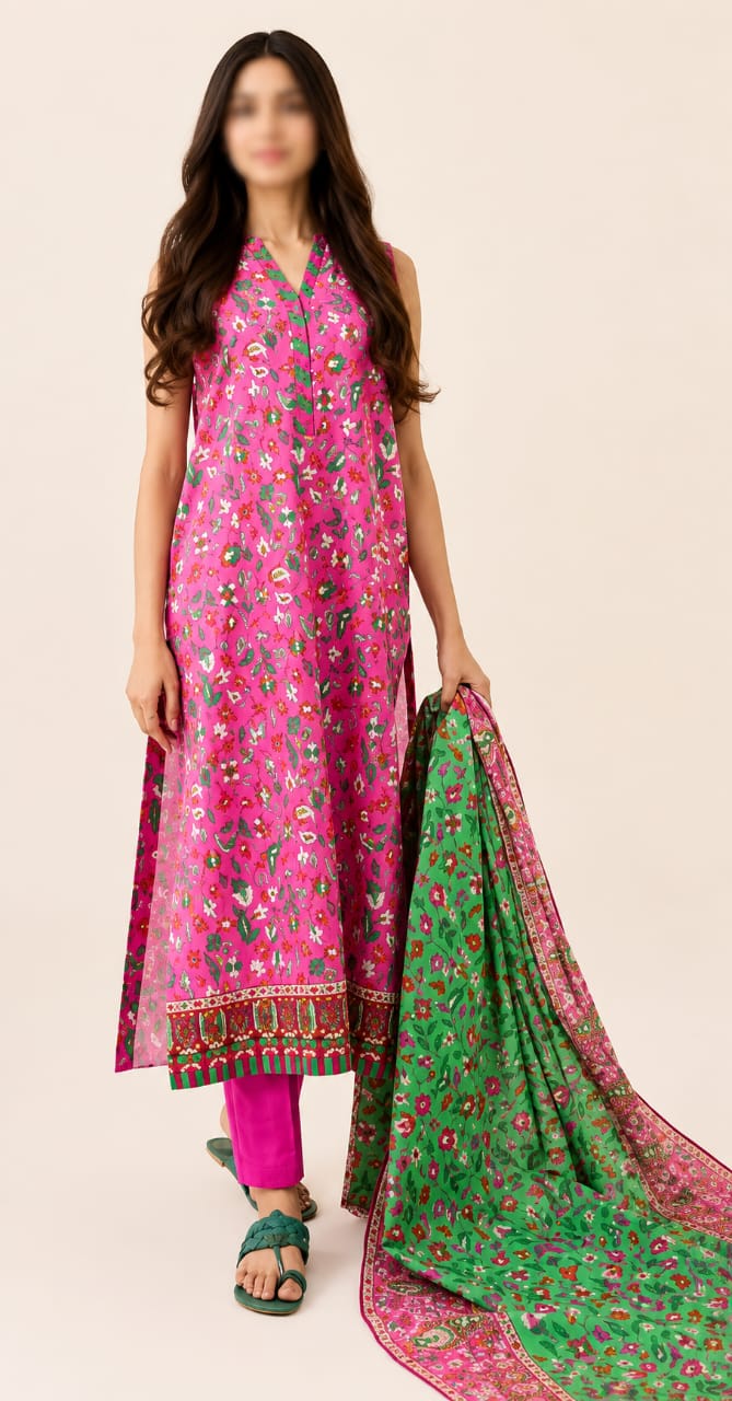 Sapphire Unstitched Printed Lawn 3pc Suit