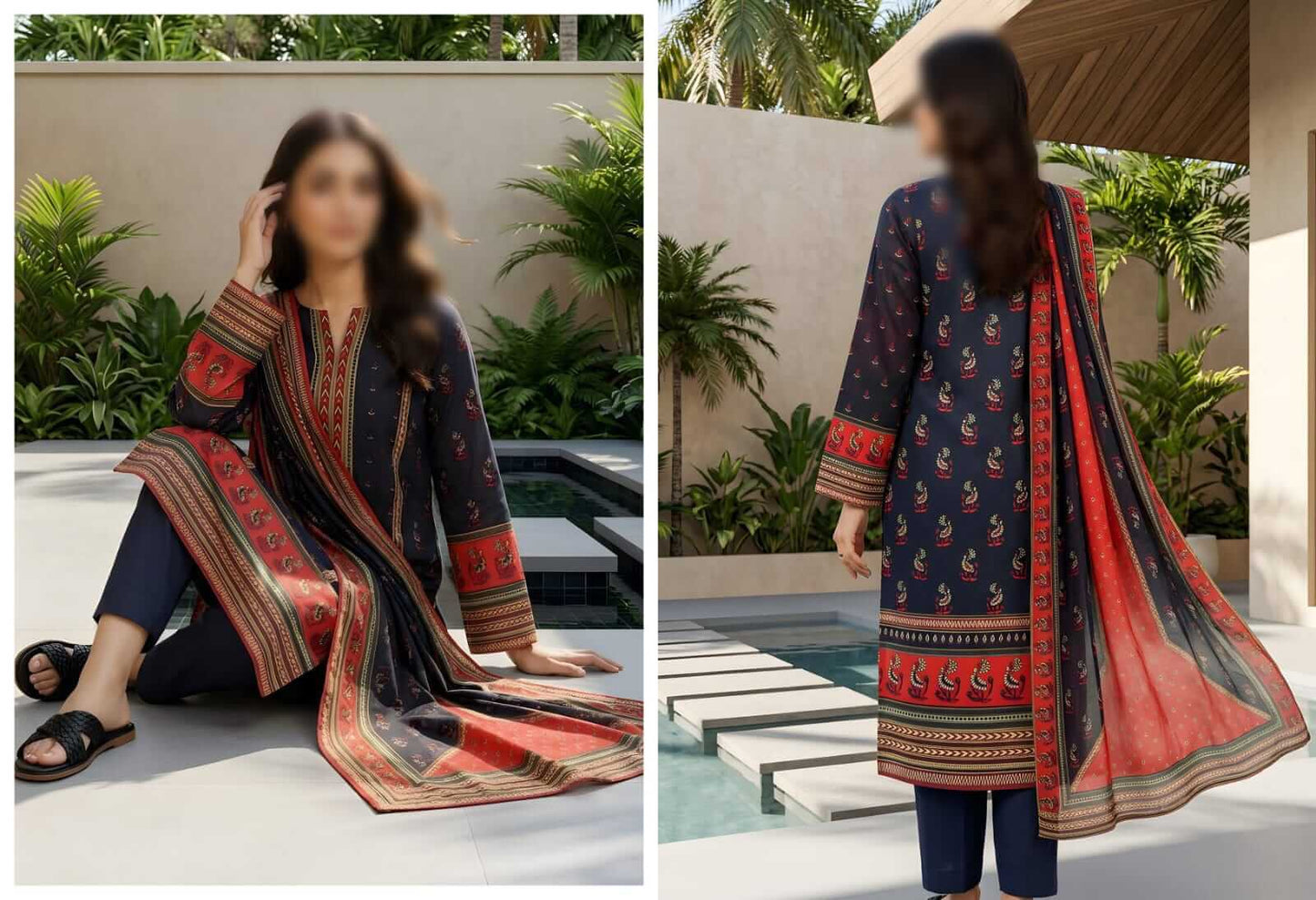 Kanwal by Nisha Unstitched Printed Lawn 3pc Suit
