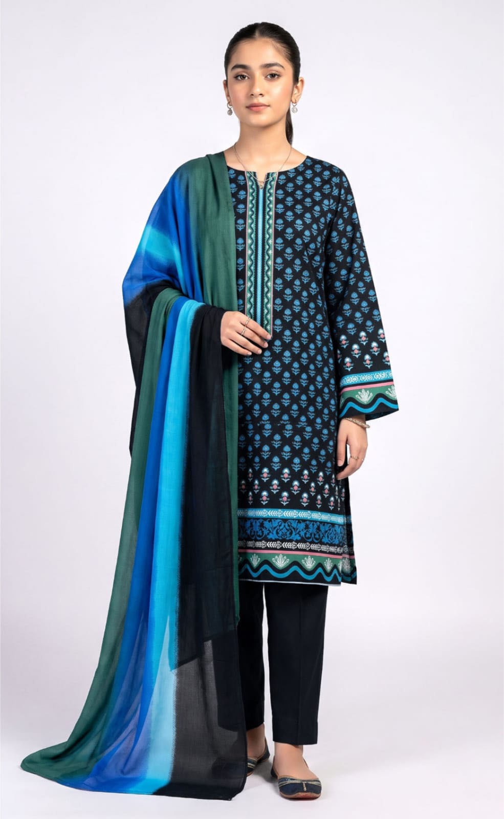 Sapphire Printed Lawn 3 Piece Unstitched Suit for Women