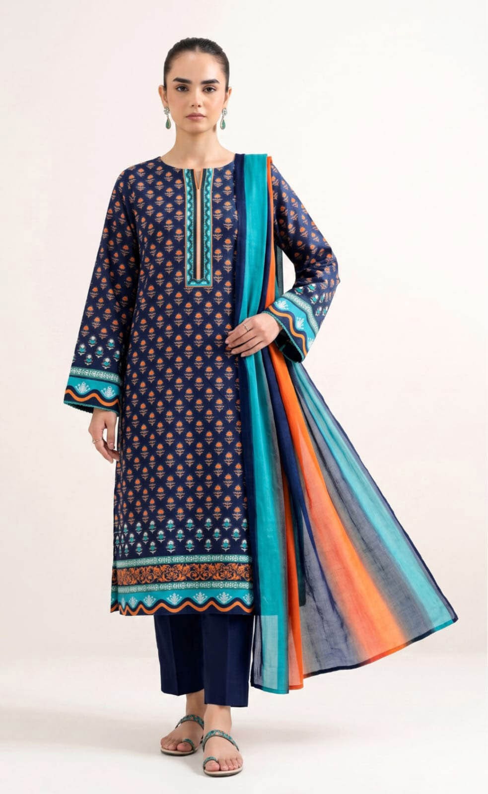 Sapphire Printed Lawn 3 Piece Unstitched Suit for Women (Copy)