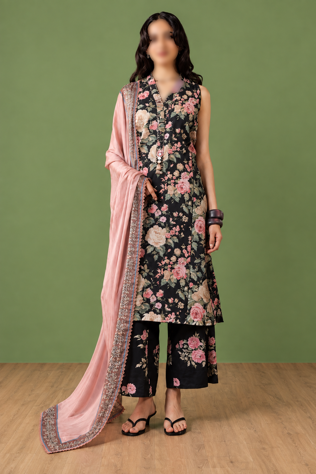 COCO by Zara Shahjahan Avena-3B printed Khaddar 3 piece unstitched suit for women
