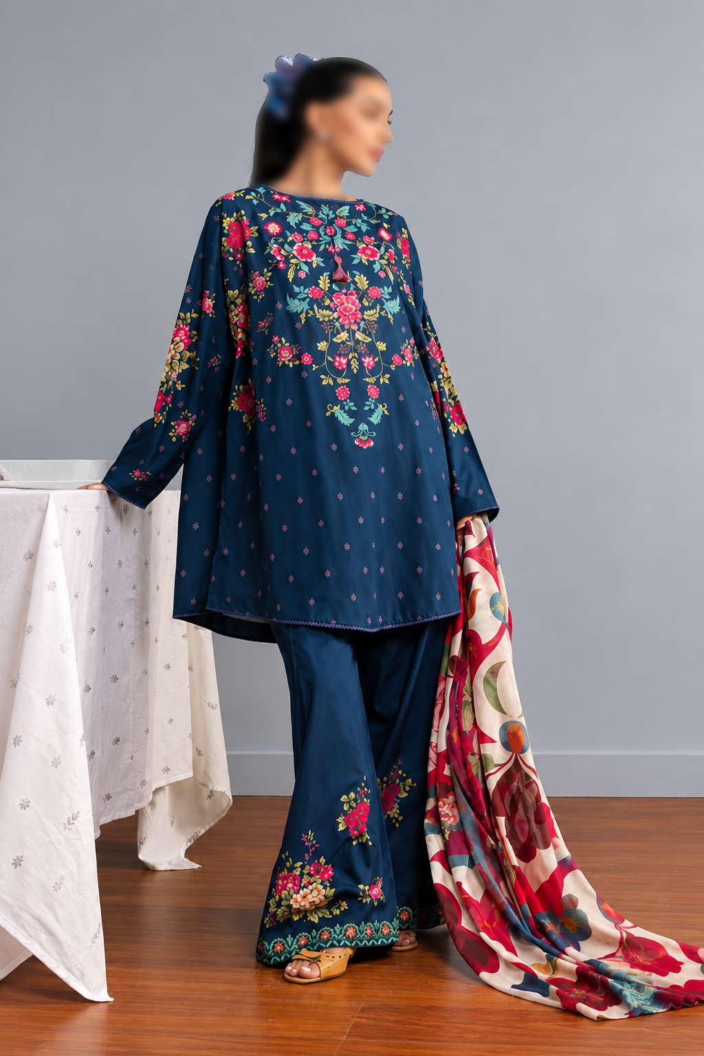 COCO by Zara Shahjahan Avena-3B printed Khaddar 3 piece unstitched suit for women