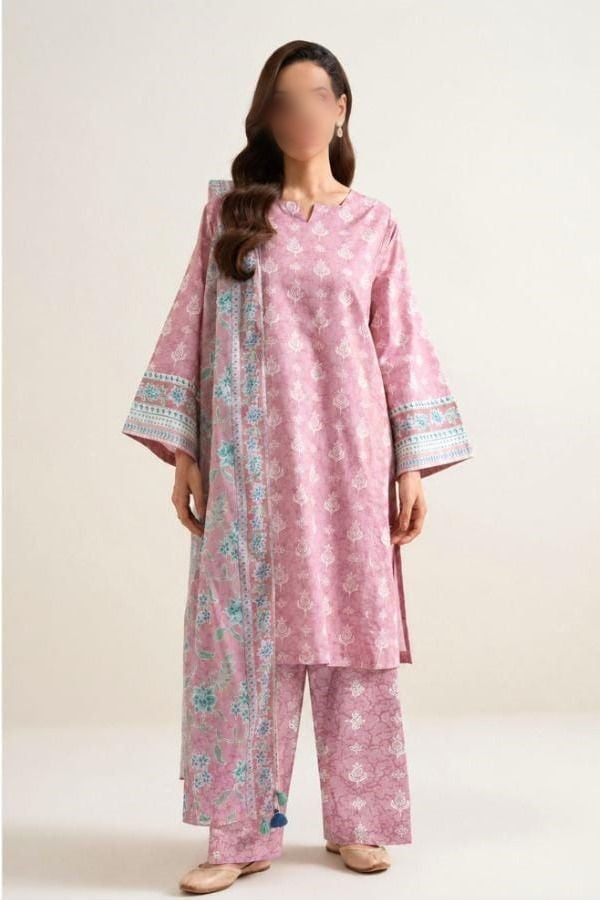 SAPPHIRE 3 Piece Printed Khaddar Suit for Women with Printed Khaddar Dupatta