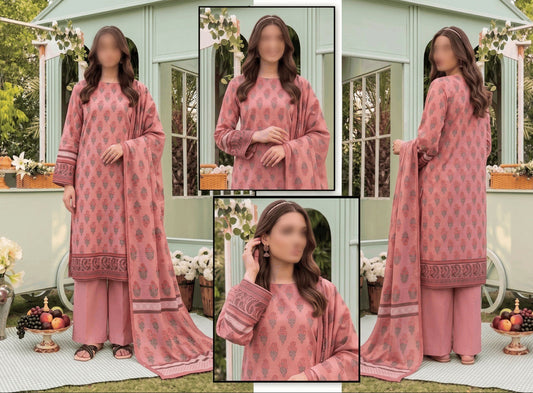 BELLEZA Digital Printed Khaddar 3 Piece Unstitched Suit for Women