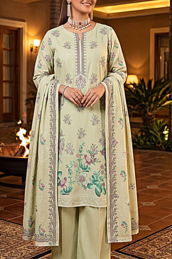 Saya zari dhanak digital print embroidered unstitched 3 piece suit with embroidered dupatta and comfort dyed trouser