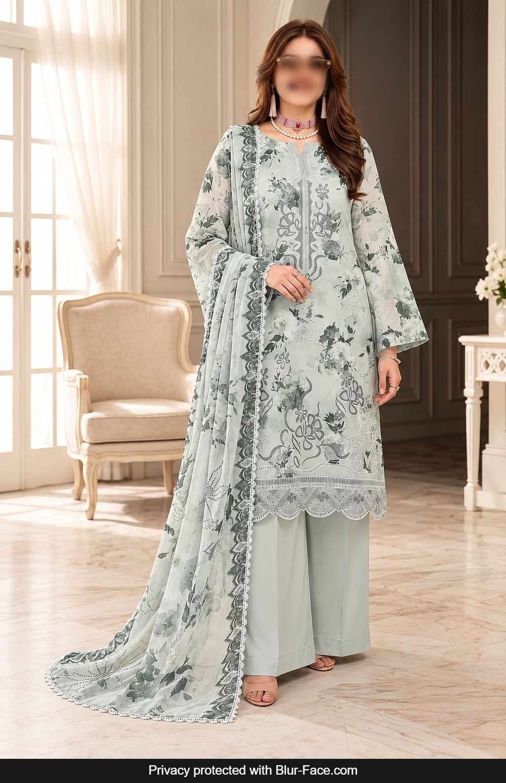 KHAADI 3 Piece Embroidered Viscose Suit for Women