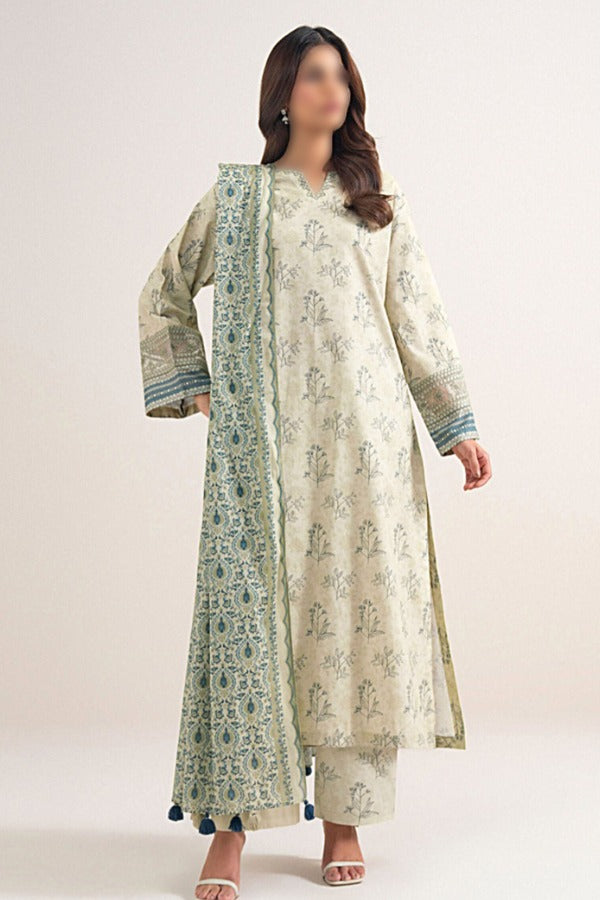 SAPPHIRE printed Karandi 3 piece unstitched suit with shirt, dupatta and trouser