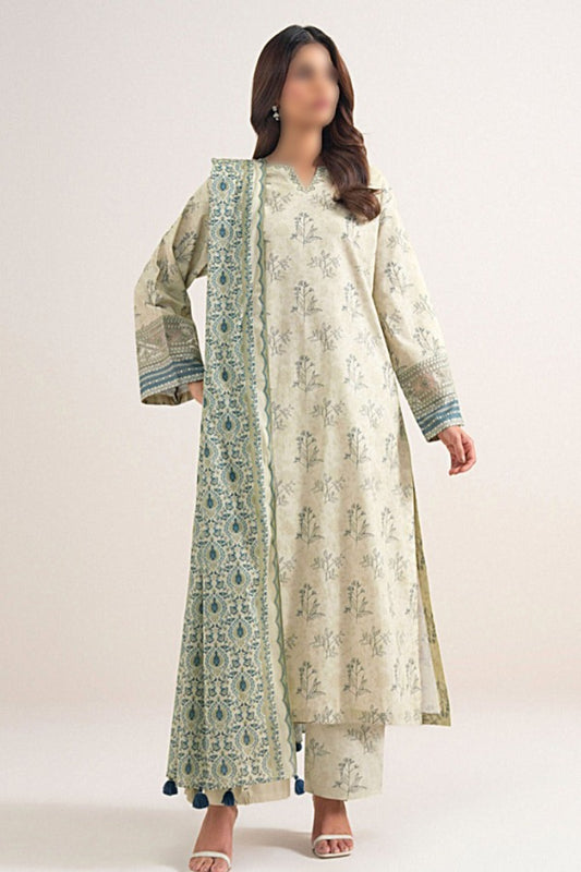 SAPPHIRE printed Karandi 3 piece unstitched suit with shirt, dupatta and trouser