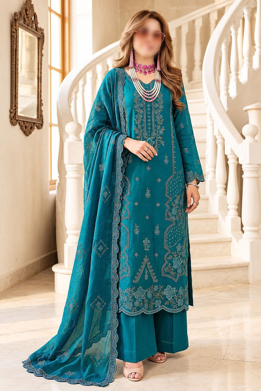SAPPHIRE 3 Piece Embroidered Viscose Suit with Heavy Embroidered Dupatta