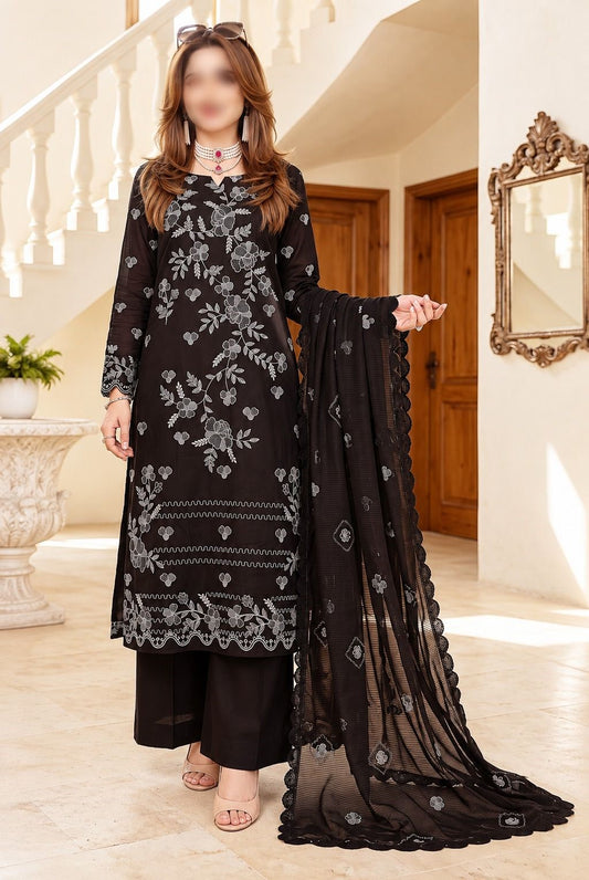 SAPPHIRE 3 Piece Embroidered Viscose Suit with Heavy Embroidered Dupatta