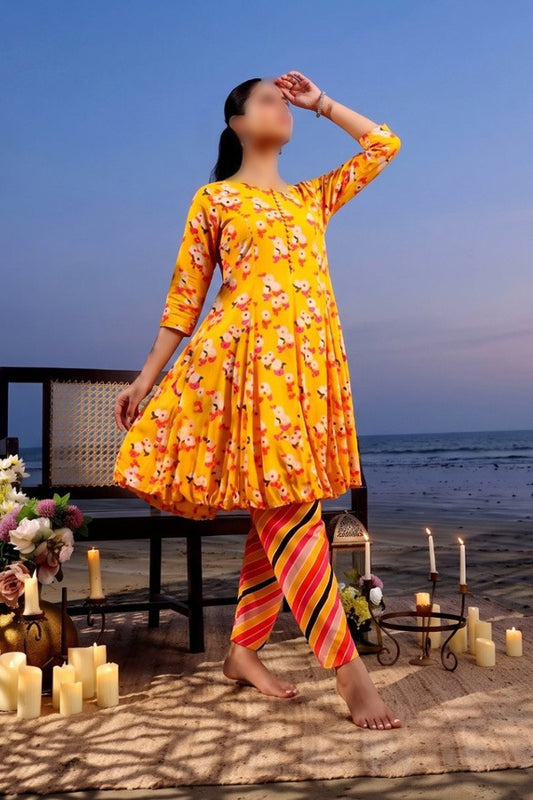 OSMA Digital Printed Linen 2 Piece Unstitched Suit for Women