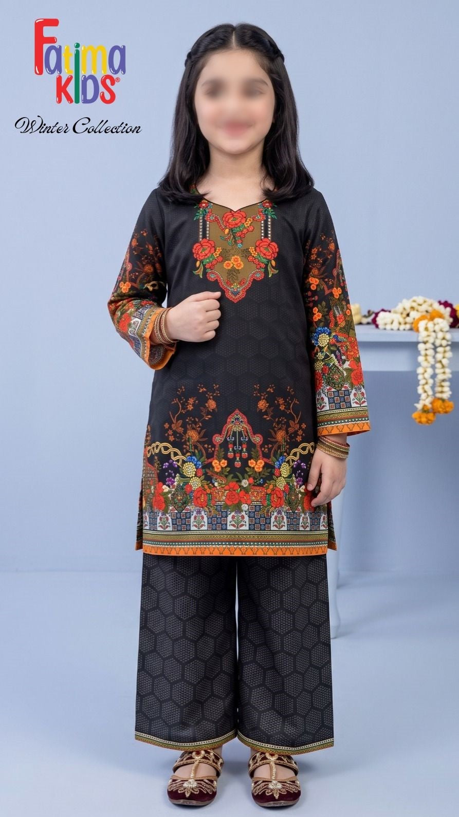 FATIMA KIDS 2 Piece Digital Printed China Linen Suit for Girls