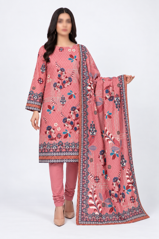 SAPPHIRE Dastoor-010 3 piece unstitched Karandi suit with printed shirt and dupatta