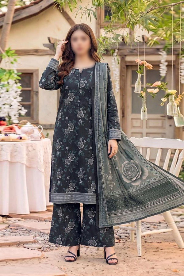 Safina digital printed viscose 3 piece unstitched suit