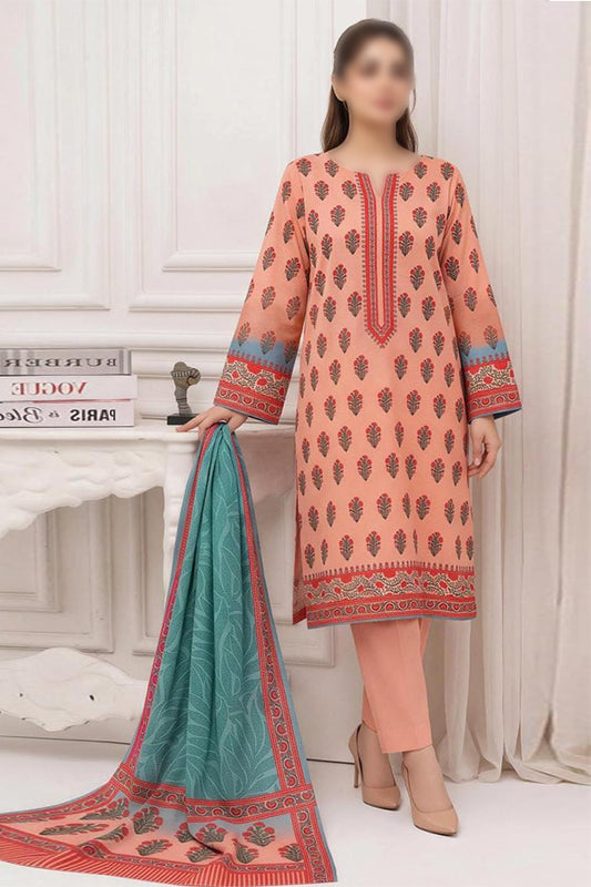 MASHAIM 3 piece unstitched printed Khaddar suit with digital printed Khaddar shirt and shawl