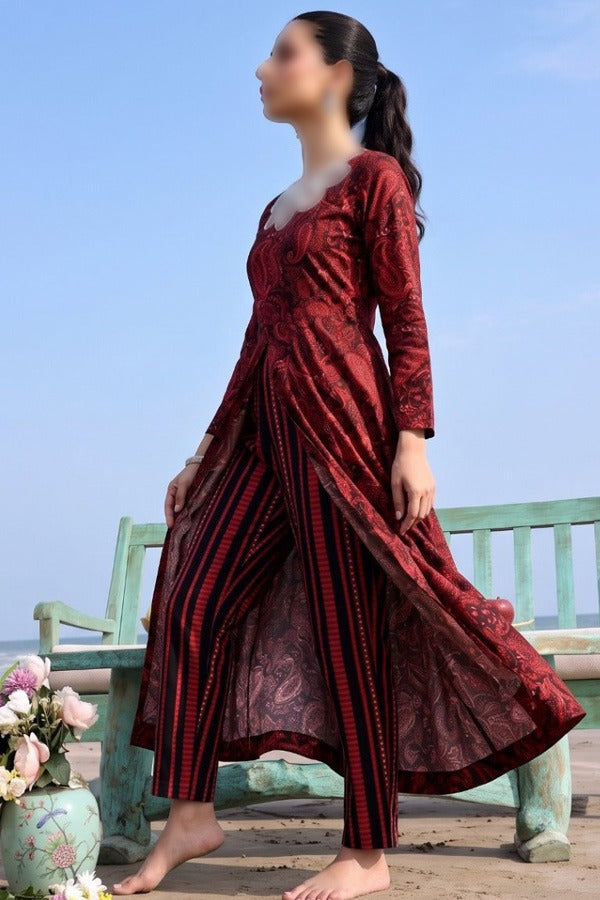 OSMA Digital Printed Linen 2 Piece Unstitched Suit for Women