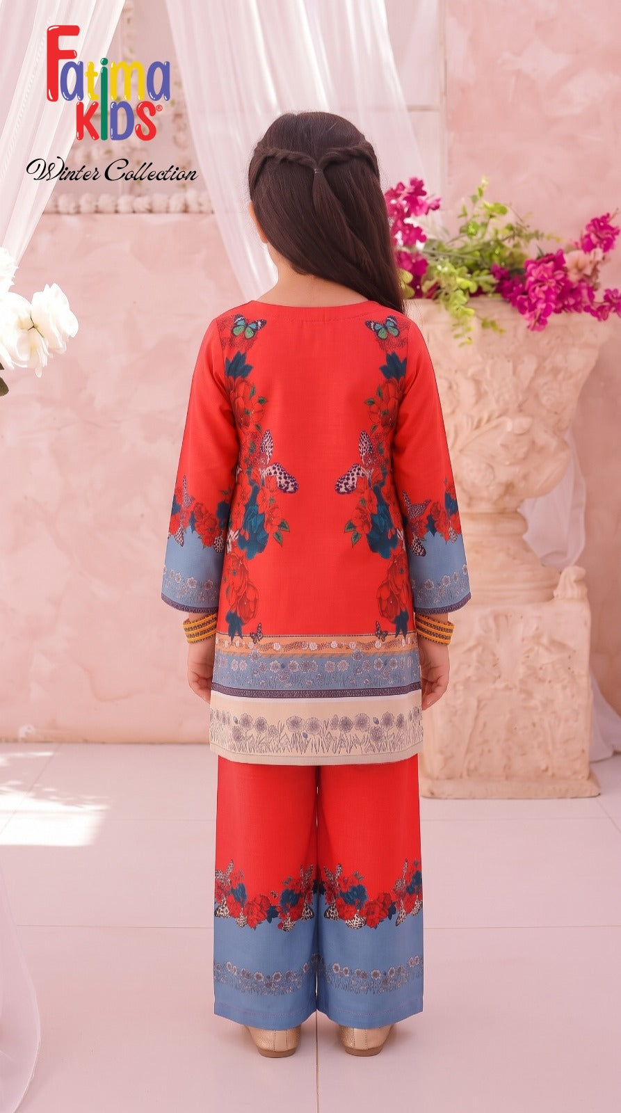 FATIMA KIDS 2 Piece Digital Printed China Linen Suit for Girls