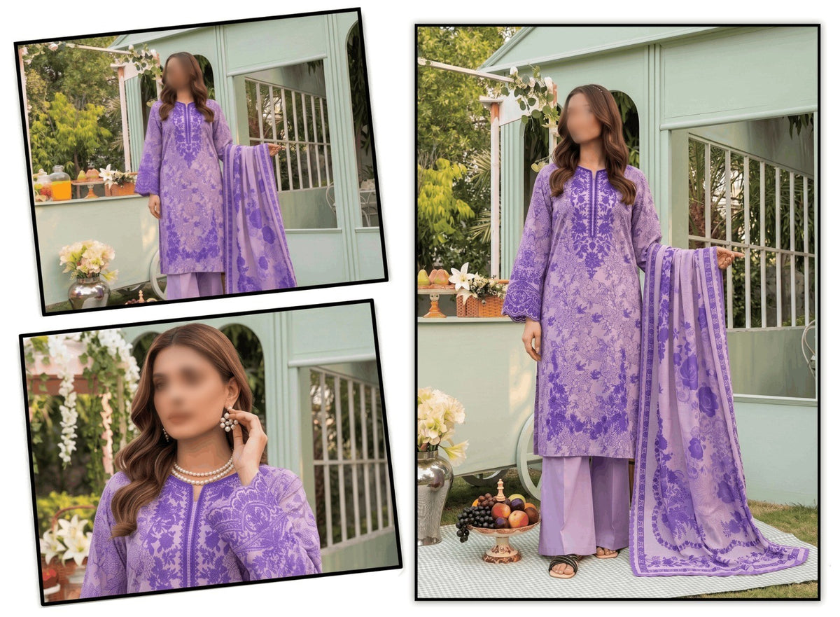 BELLEZA Digital Printed Khaddar 3 Piece Unstitched Suit Noor E Nazar Textile