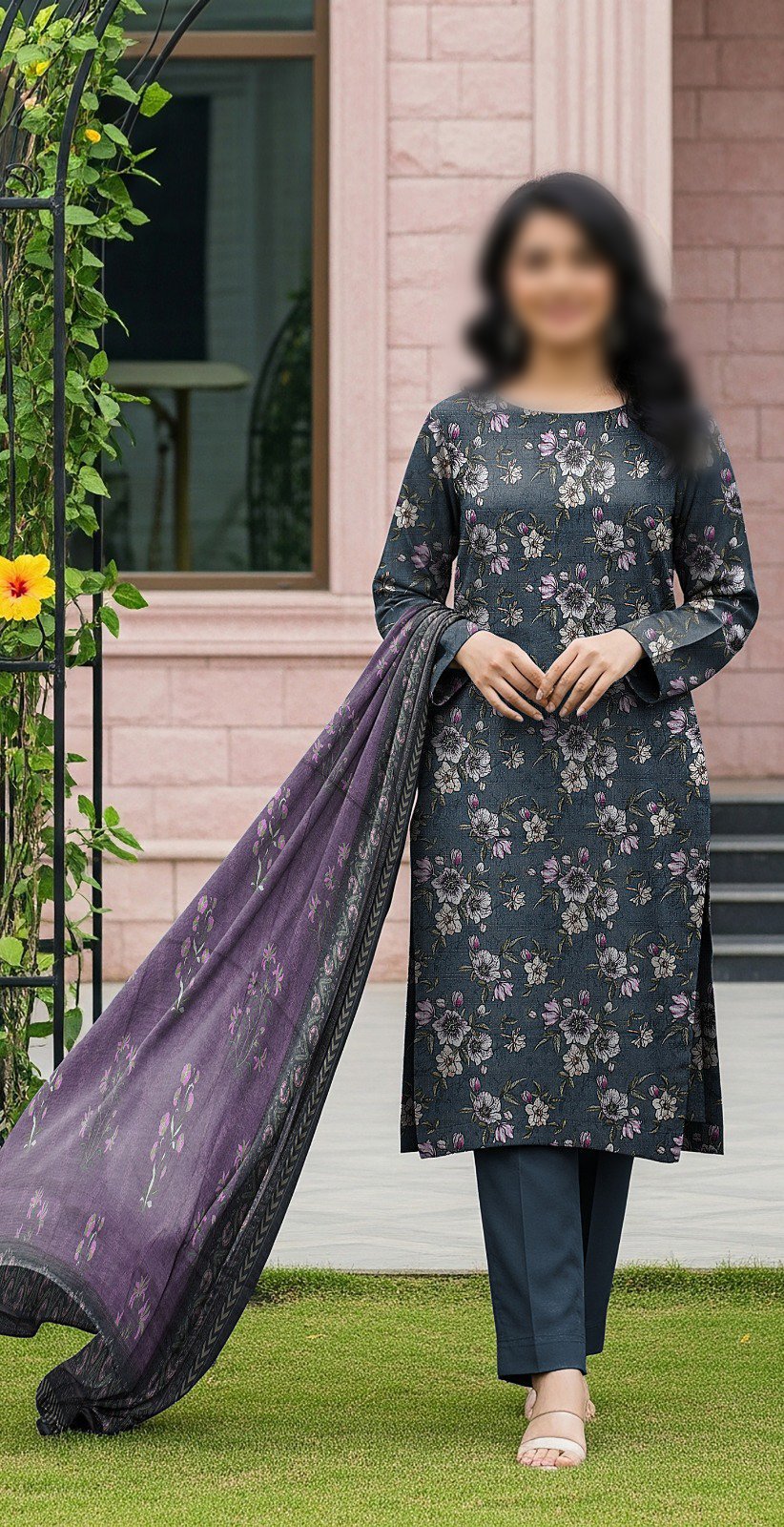 GUL AHMED Unstitched Printed Lawn 3pc Suit