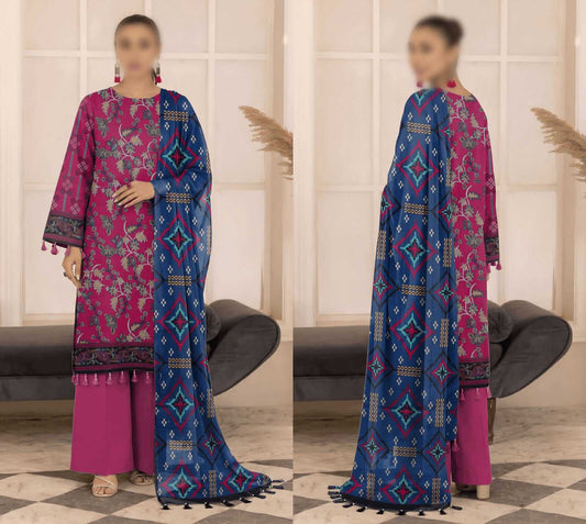 Bismil By Emirah Unstitched Printed Lawn 3pc Suit