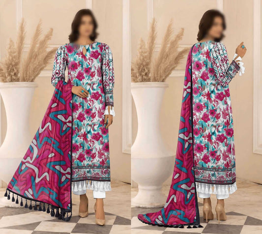 Bismil By Emirah Unstitched Printed Lawn 3pc Suit