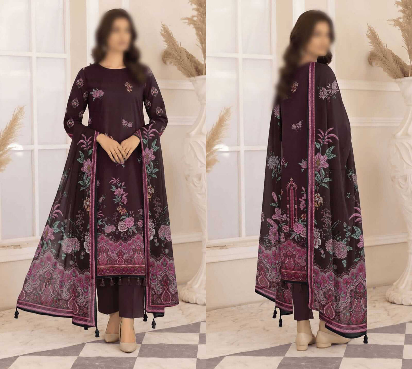 Bismil By Emirah Unstitched Printed Lawn 3pc Suit