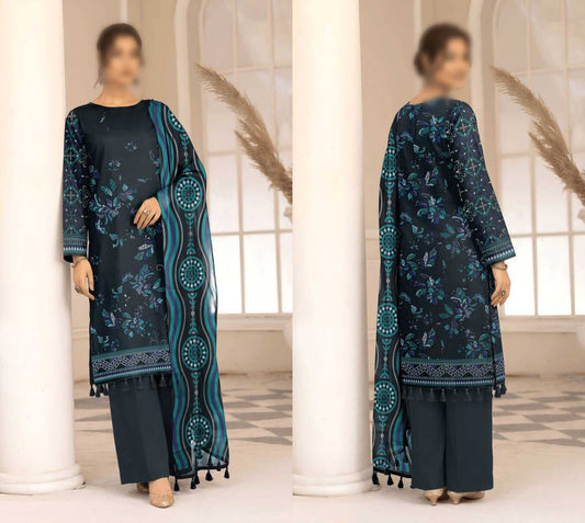 Bismil By Emirah Unstitched Printed Lawn 3pc Suit