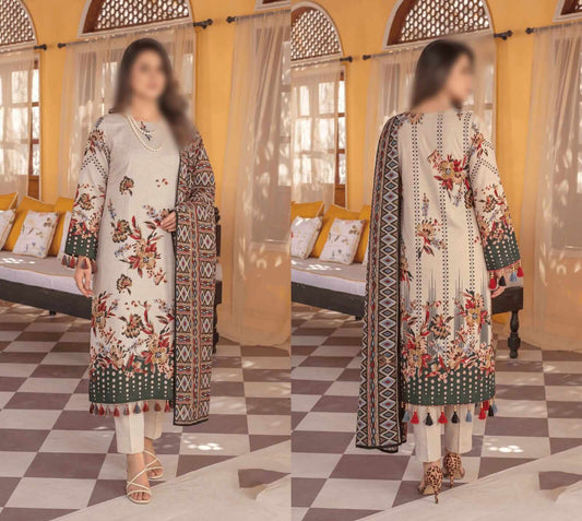 Bismil By Emirah Unstitched Printed Lawn 3pc Suit