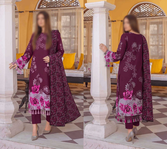 Bismil By Emirah Unstitched Printed Lawn 3pc Suit