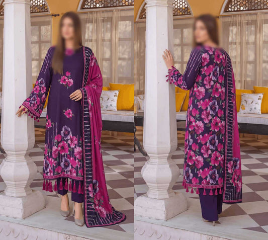 Bismil By Emirah Unstitched Printed Lawn 3pc Suit