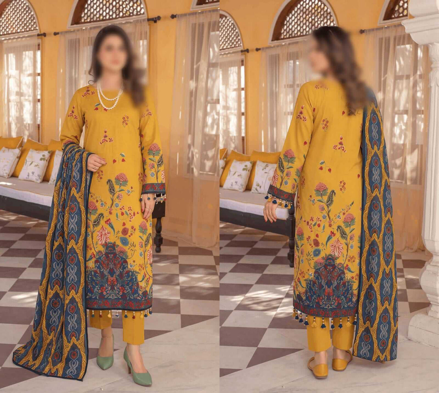 Bismil By Emirah Unstitched Printed Lawn 3pc Suit