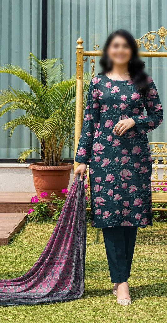 GUL AHMED Unstitched Printed Lawn 3pc Suit