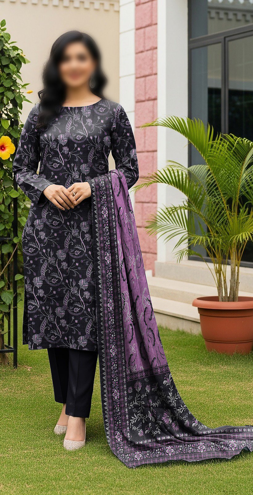 GUL AHMED Unstitched Printed Lawn 3pc Suit