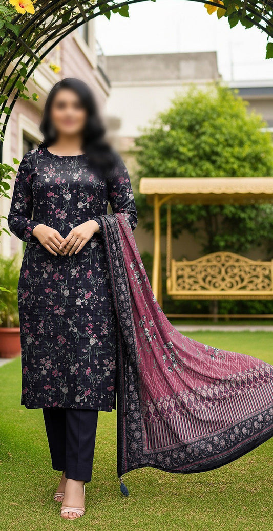 GUL AHMED Unstitched Printed Lawn 3pc Suit