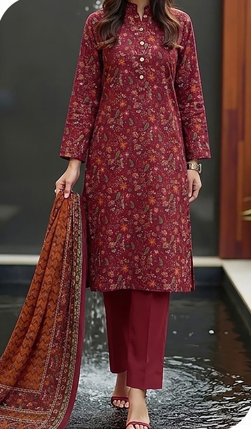 SAYA Unstitched Printed Lawn 3pc Suit